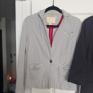 Banana Republic Black and White Striped Blazer